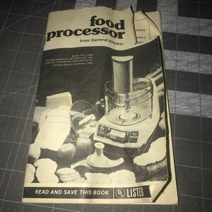 Vintage GE General Electric Food Processor Model FP1 4200 User Manual Recipes